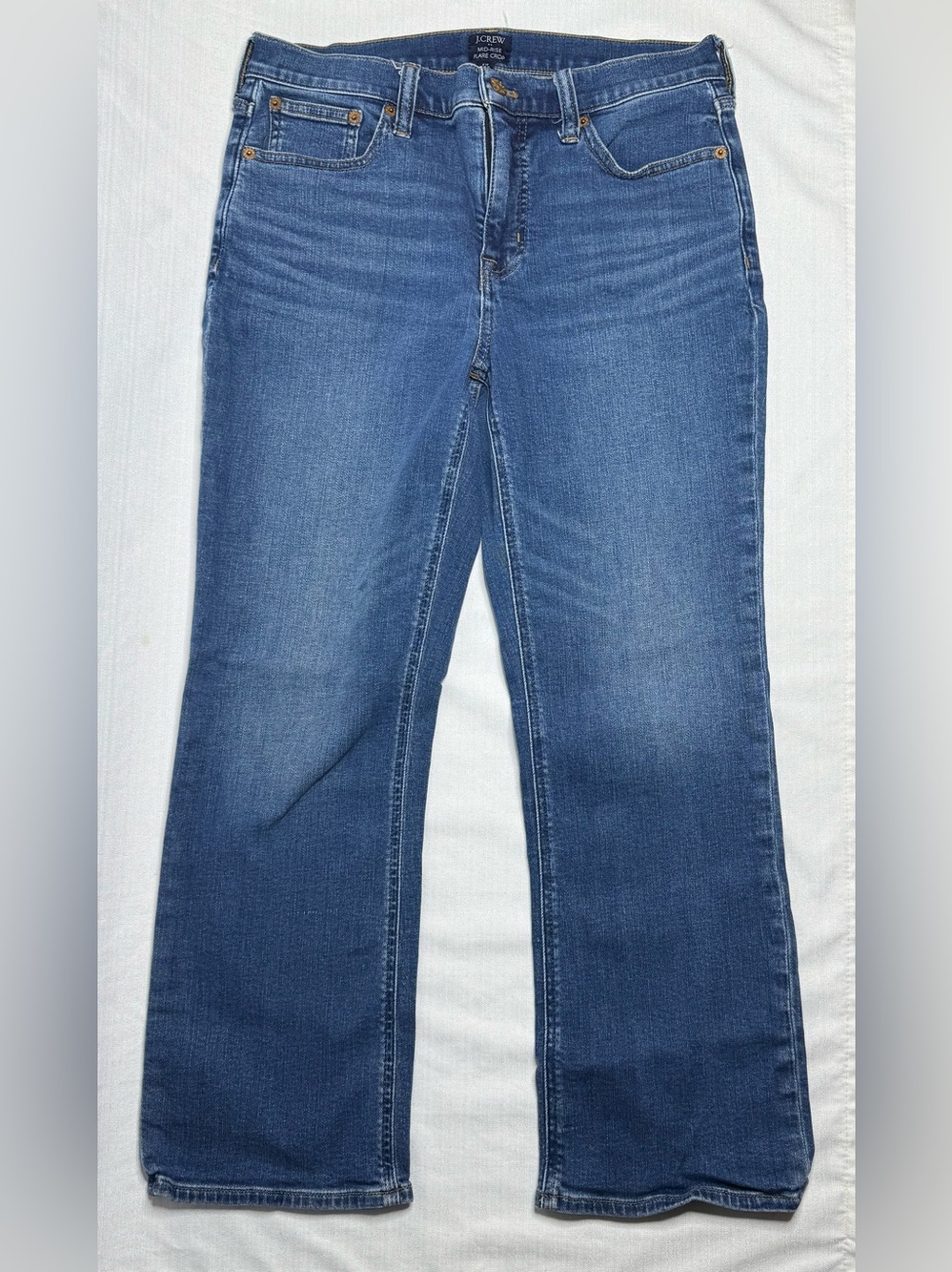 J. Crew Women’s Mid-Rise Flare Crop Denim Jeans Signature Stretch Size 29